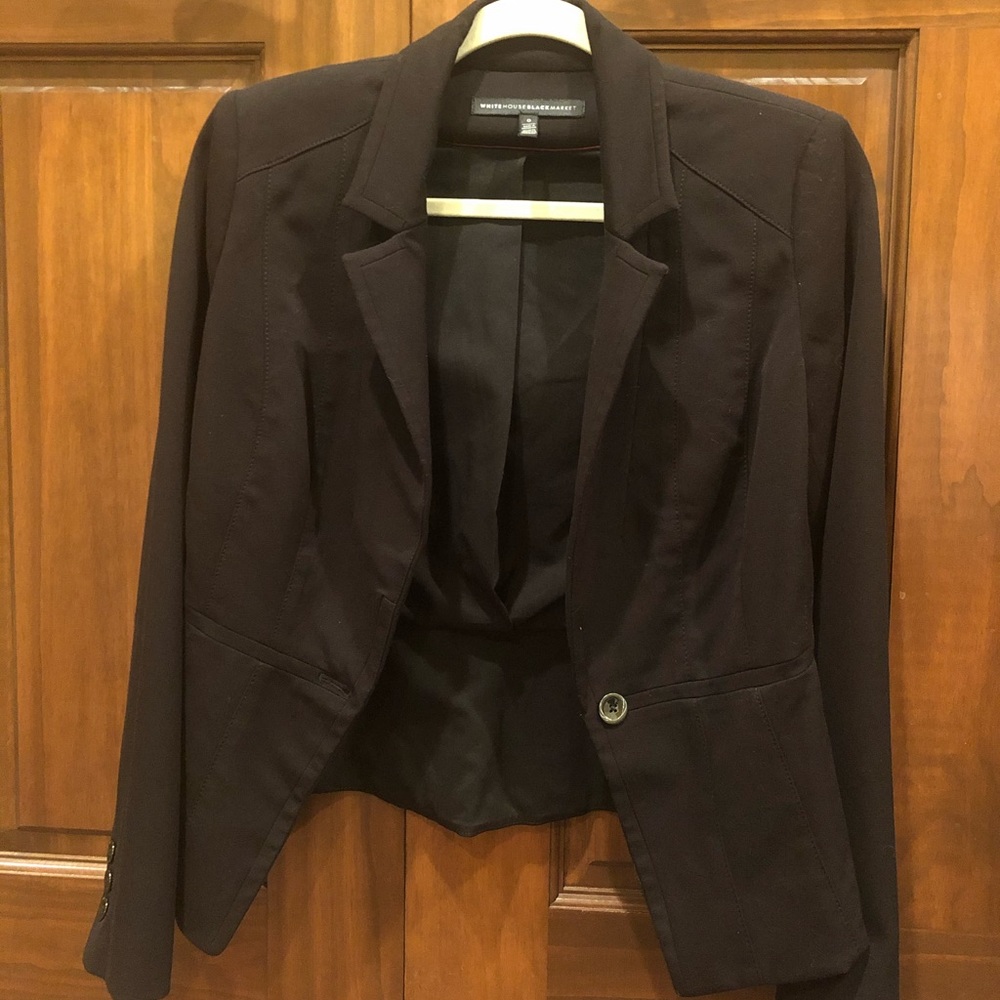 One button peplum blazer